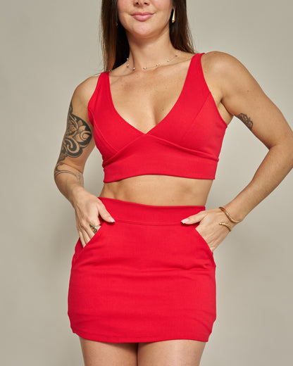 Short Saia Bliss Vermelho (saia atrás)
