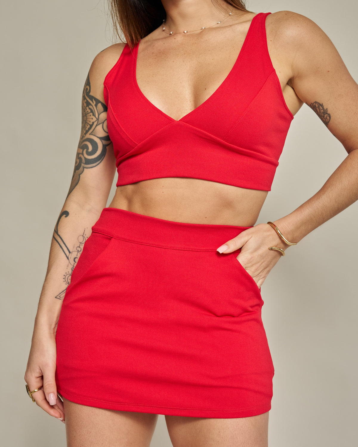 Short Saia Bliss Vermelho (saia atrás)