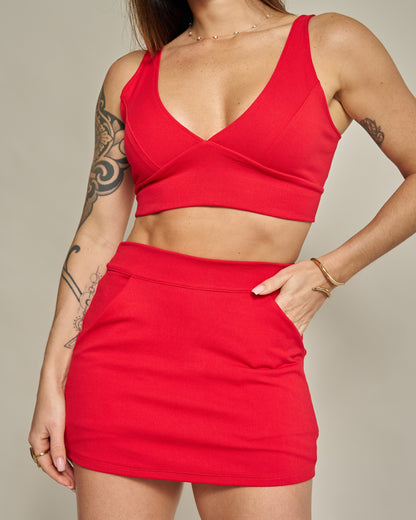 Short Saia Bliss Vermelho (saia atrás)