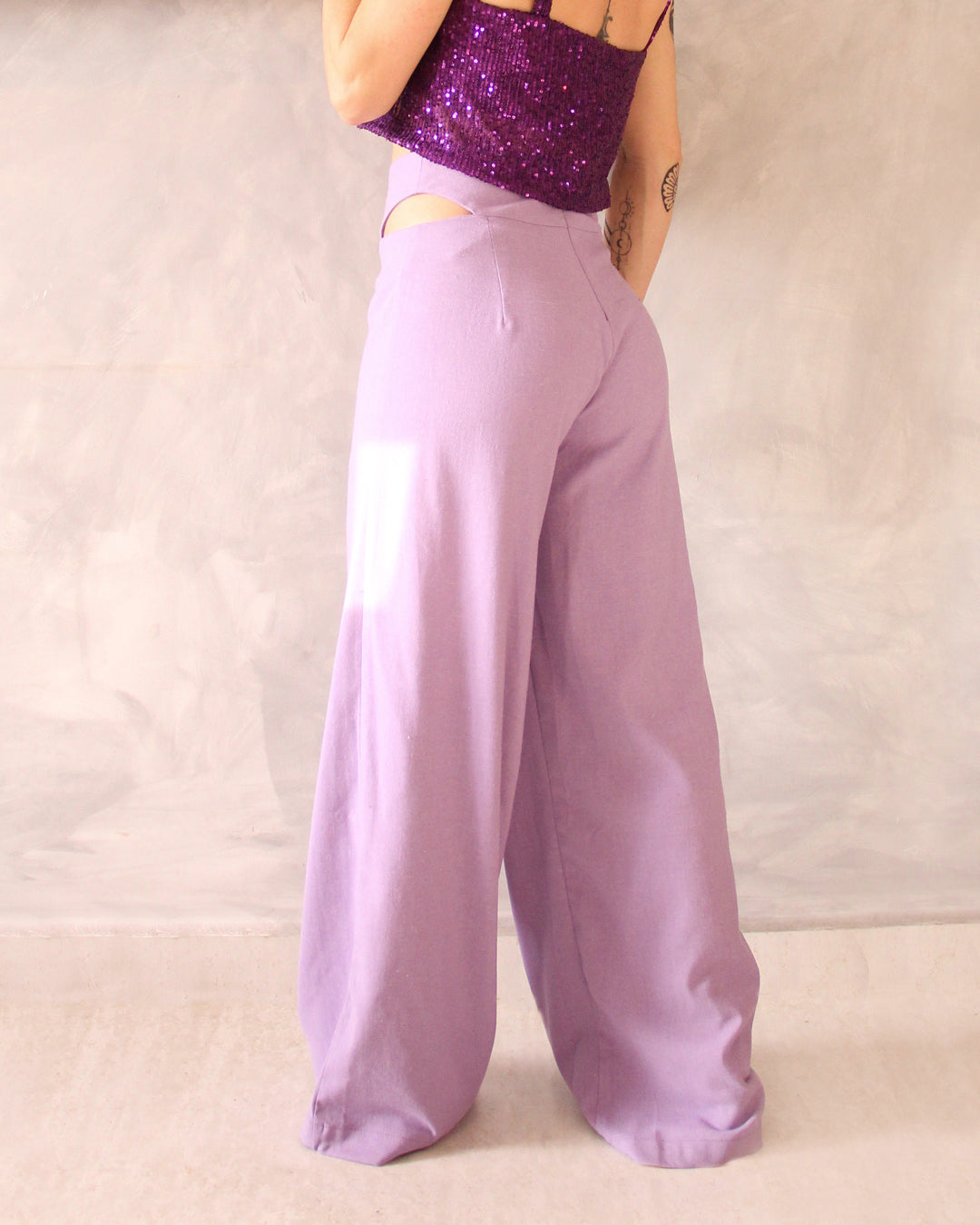 Calça Recortes Lilás