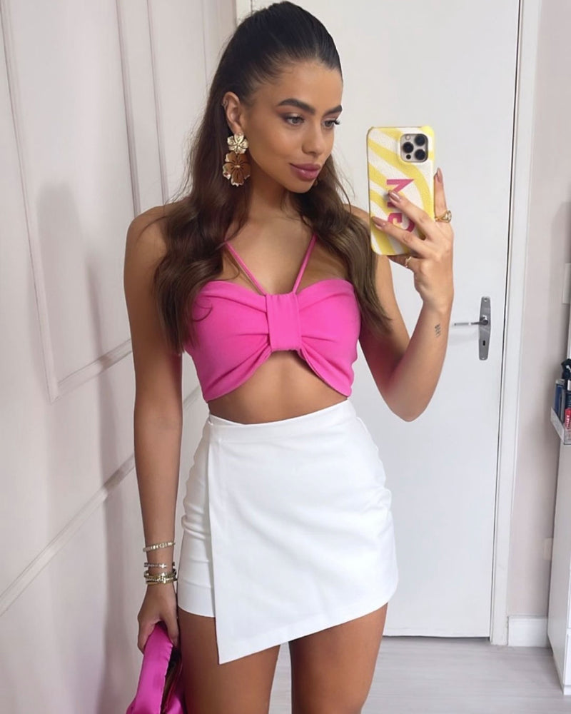 Short Saia Transpassado Branco